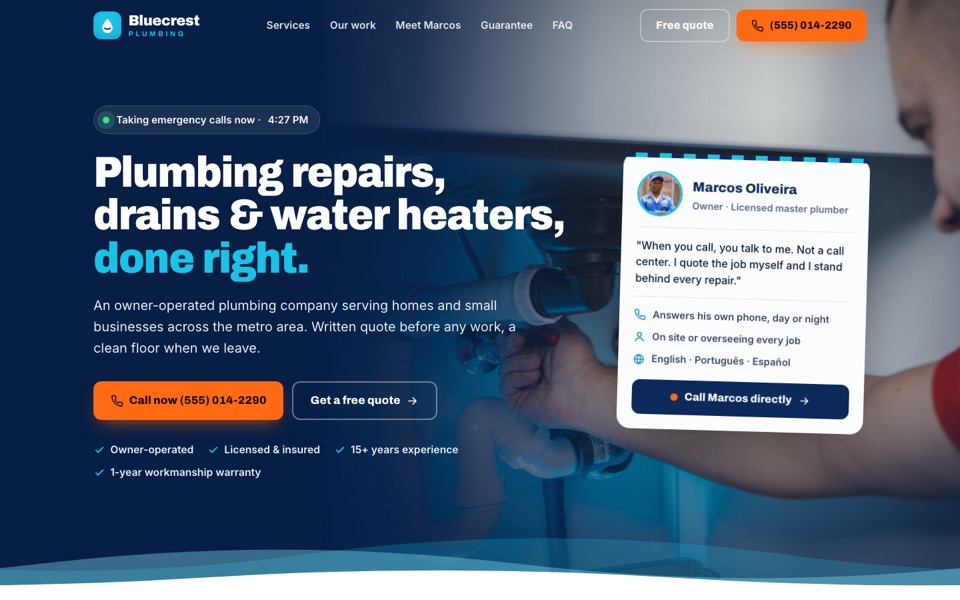Site Bluecrest Plumbing